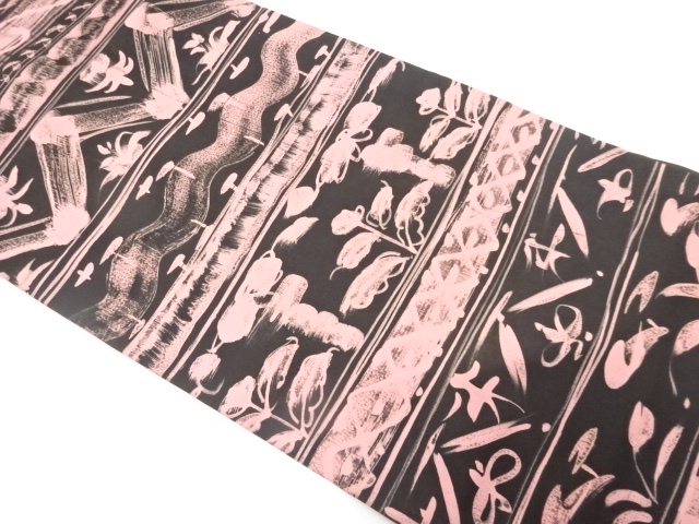 JAPANESE KIMONO / SHIOZE / ABSTRACT PATTERN / HORIZONTAL ROWS NAGOYA O